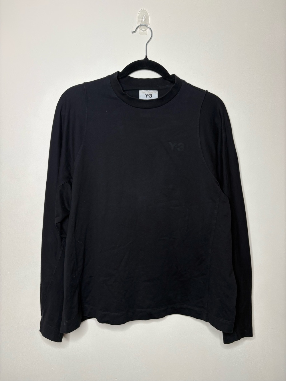 Y-3 logo T Shirt Long Sleeve Black